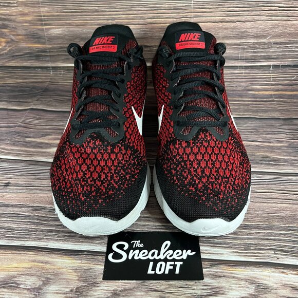 Nike Air Max Sequent 2 Bred Men's Athletic Shoes Red Black - Picture 2 of 8